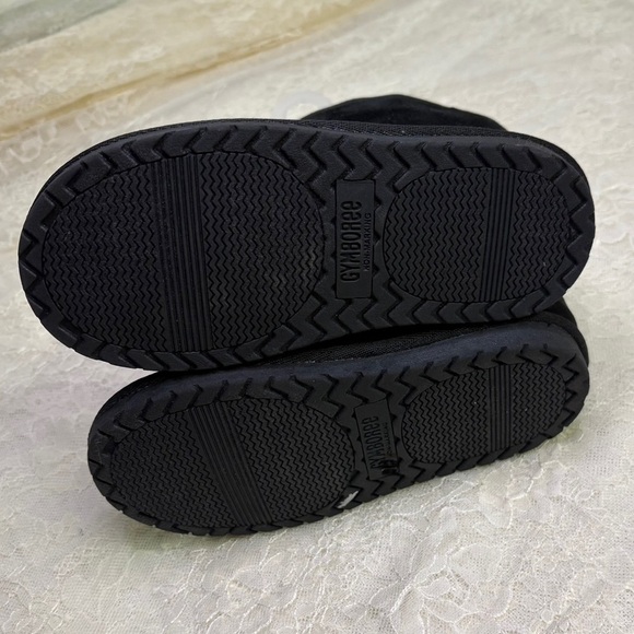 2/$20 Gymboree Girls 12 NWT Faux Shearling Ugg Style Boots Black Penguin Toe - Picture 6 of 8